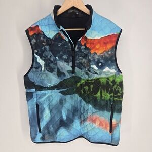 Greyson Golf Painted Mountain Yukon 1/2 1/4 Zip Hybrid Vest Mens XL Iona Golf